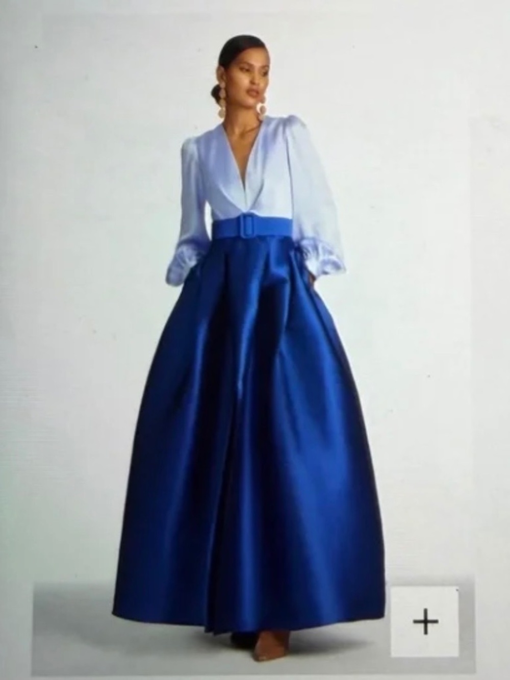 Sachin + Babi Light Blue and Royal Blue Maxi Gown